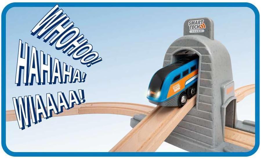 imageBRIO 33972 Smart Tech Sound Action Tunnel Travel Set Interactive Toy Train Set for Kids Age 3 Exciting Sound Effects Compatible with Other BRIO Sets FSC amp MESH Accredited