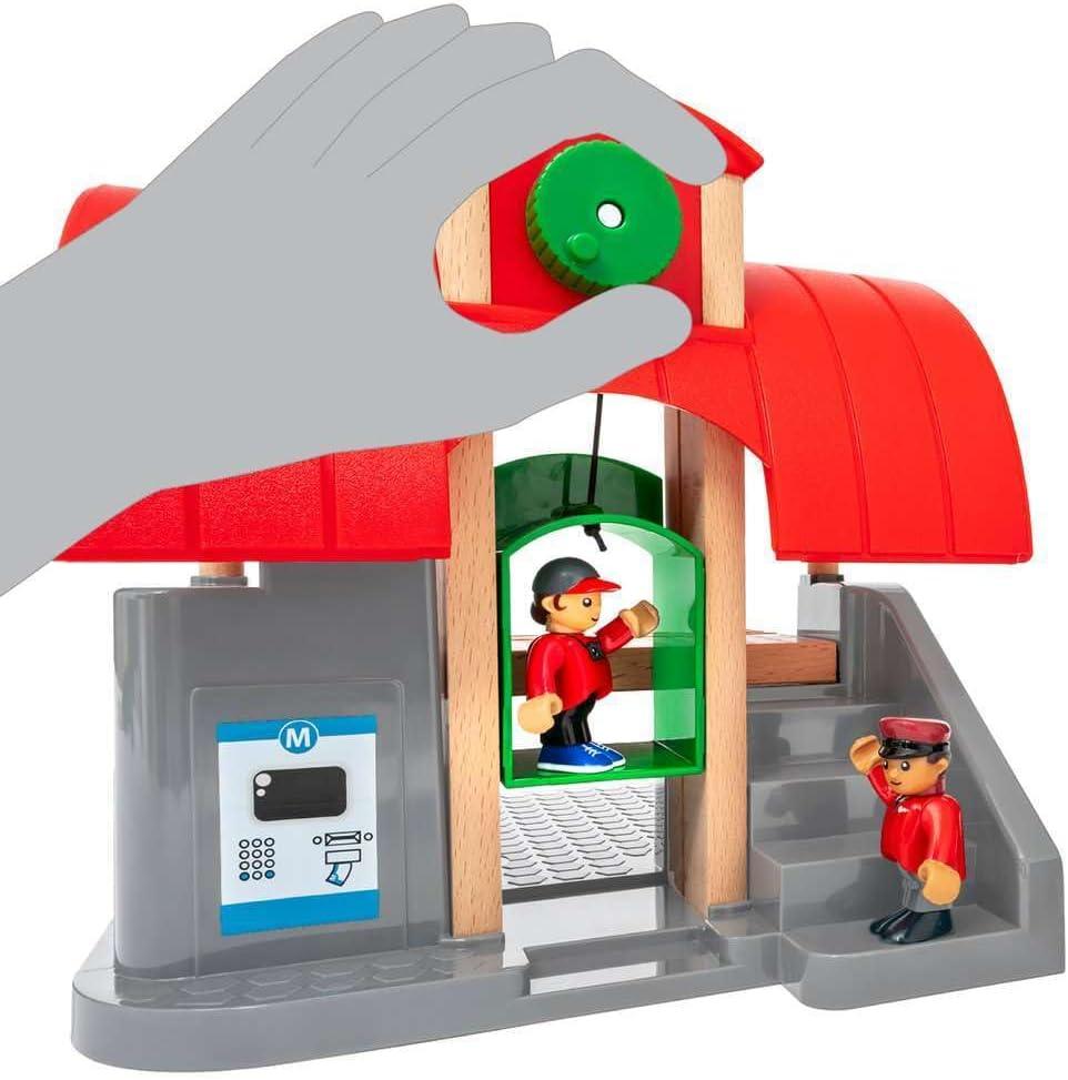 imageBRIO Central Station Set Interactive Wooden Train Track Set KidEngaging Design Safety Certified FSCCertified Wood