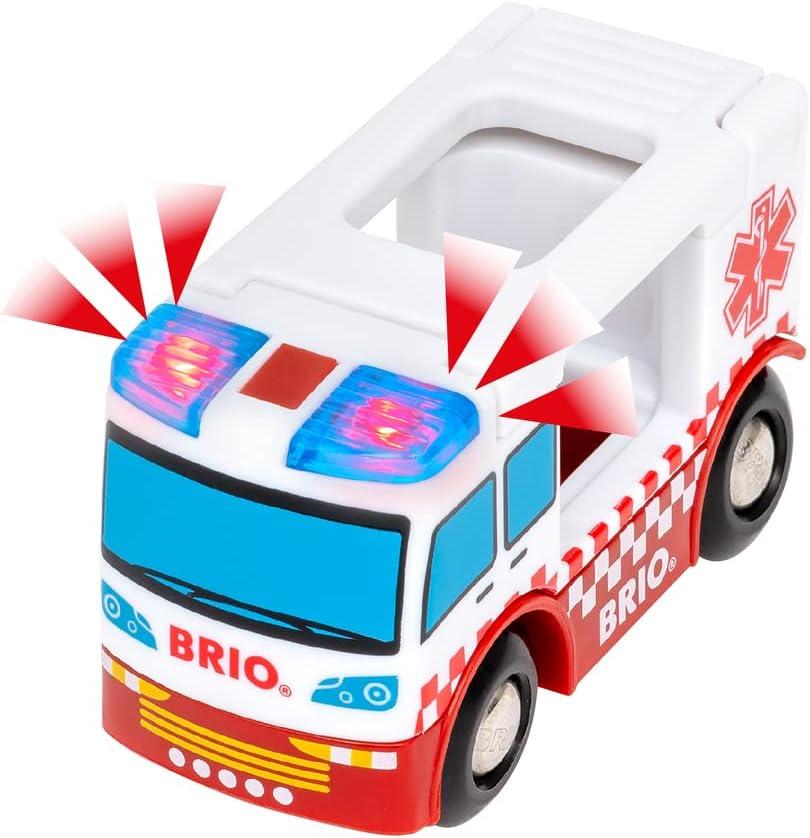 imageBRIO World 36025 Rescue Team Train Set 44Piece Interactive Toy for Kids Age 3 and Up MultiLevel Railway Play FSCCertified European Beech WoodBRIO World 36025 Rescue Team Train Set 44Piece Interactive Toy for Kids Age 3 and Up MultiLevel Railway Play FSCCertified European Beech Wood