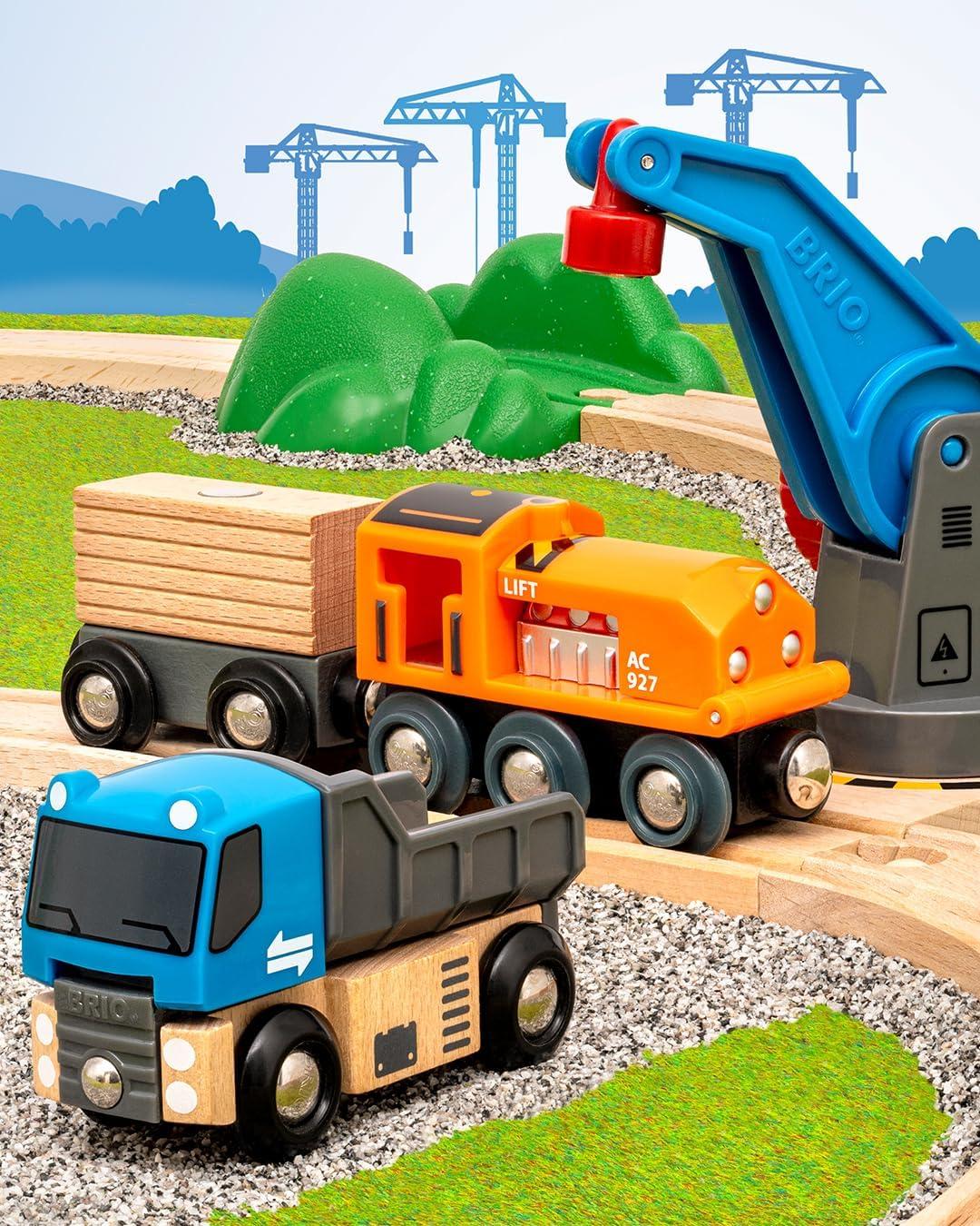 imageBRIO World 36028 Starter Lift amp Load Set Toy Train Set for Kids Ages 3 Years and and Up