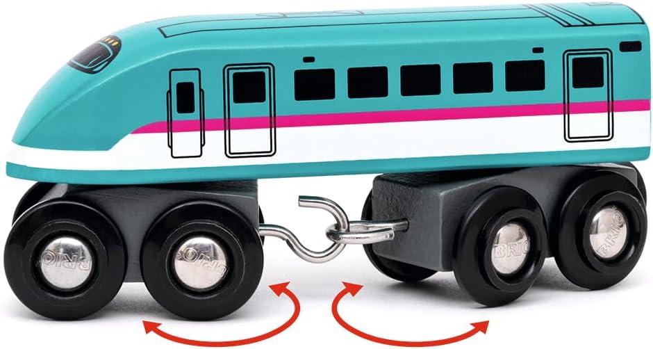 imageBRIO World 36086 Trains of The World Shinkansen Hayabusa Train Wooden Toy Train for Kids Aged 3 Years Up