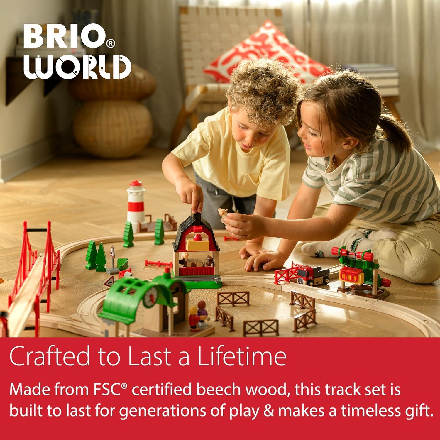 imageBRIO World Freight Battery Engine BatteryOperated Toy Train for Wooden Tracks Powerful Motorized Train Engine Pulls The Longest Sets Works with All Railway Sets Ages 3 amp UpEngine