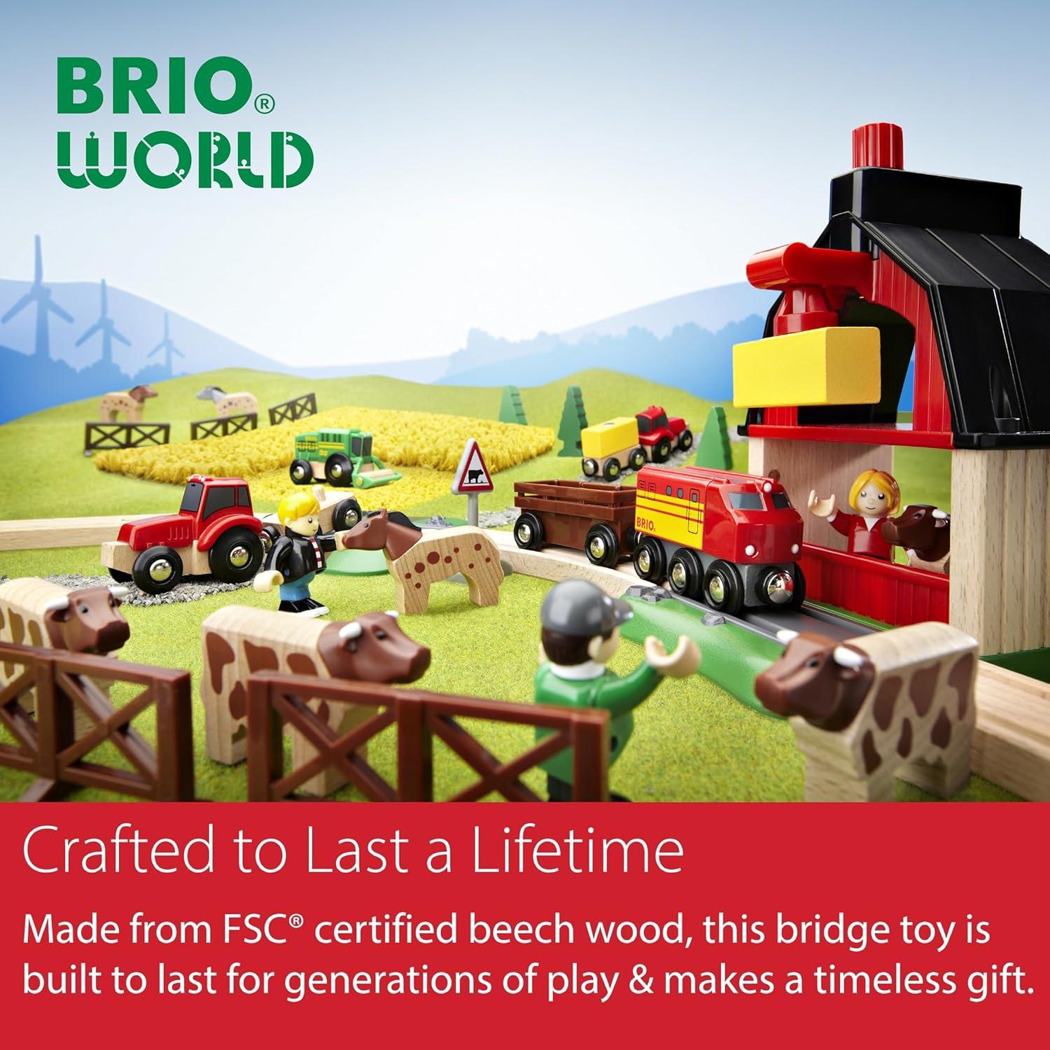 imageBRIO World Lifting Bridge Moveable Wooden Train Accessory FSCCertified Compatible with All BRIO Railway Sets Includes 1 Lift amp 2 Tracks Creative Fun amp Development Kids Ages 3 amp UpBridge