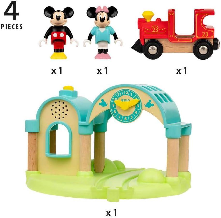 imageBrio 32270 Disney Mickey and Friends Mickey Mouse Record amp Play Station Wooden Toy Train Set for Kids Age 3 and Up