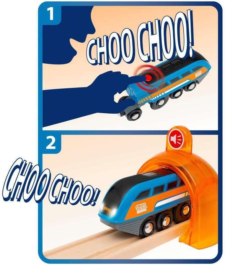 imageBrio 33974 WorldSmart Tech SoundAction Tunnel Circle Set Interactive Toy Train Set Enhances Motor Skills FSC Certified Wood Compatible with All BRIO Tracks and Vehicles