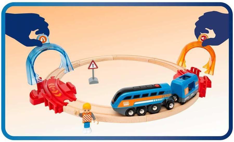 imageBrio 33974 WorldSmart Tech SoundAction Tunnel Circle Set Interactive Toy Train Set Enhances Motor Skills FSC Certified Wood Compatible with All BRIO Tracks and Vehicles