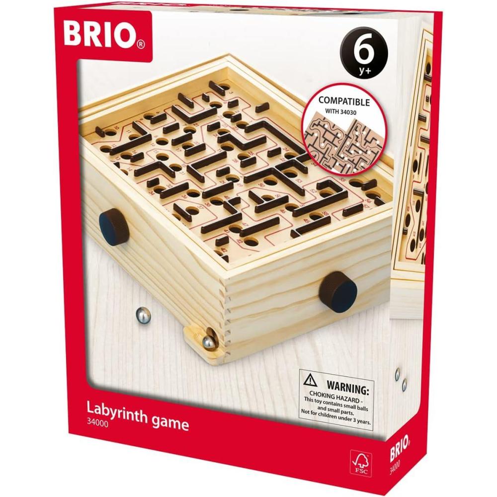 imageBRIO 34000 Labyrinth Game  Classic MindChallenging Maze  Enhances Concentration and Coordination  Perfect for Kids Age 6 and Up  Over 3 Million Units Sold