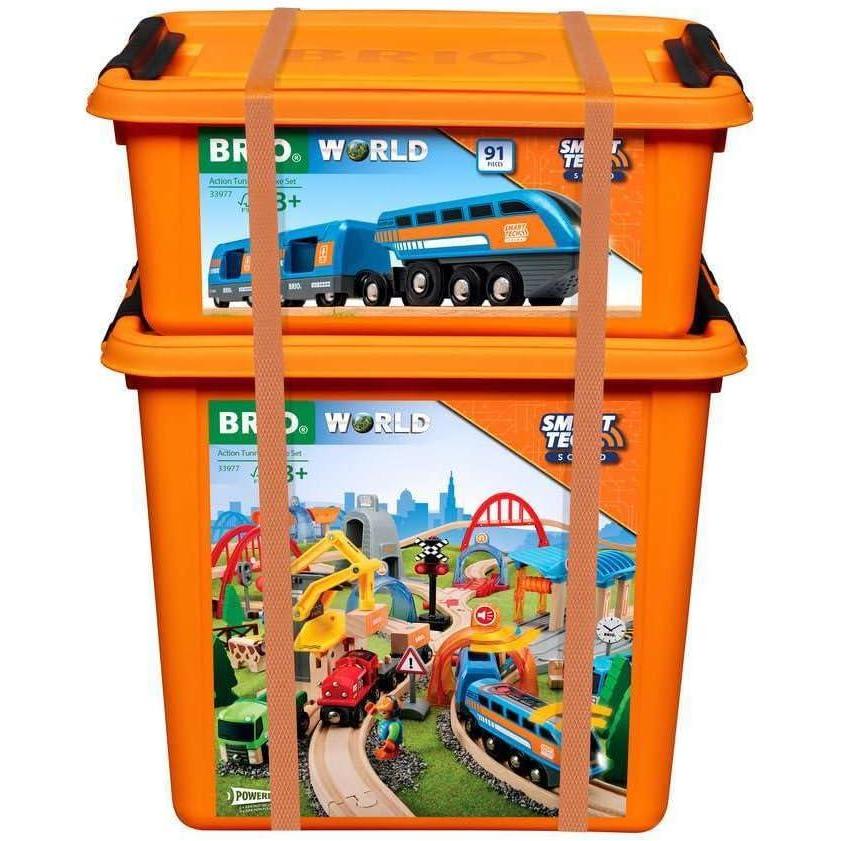 imageBRIO Smart Tech Sound Action Tunnel Deluxe Set Interactive Wooden Train Toy ChildFriendly Design Magnetic Couplings FSCCertified Wood Ideal for Toddlers amp Kids