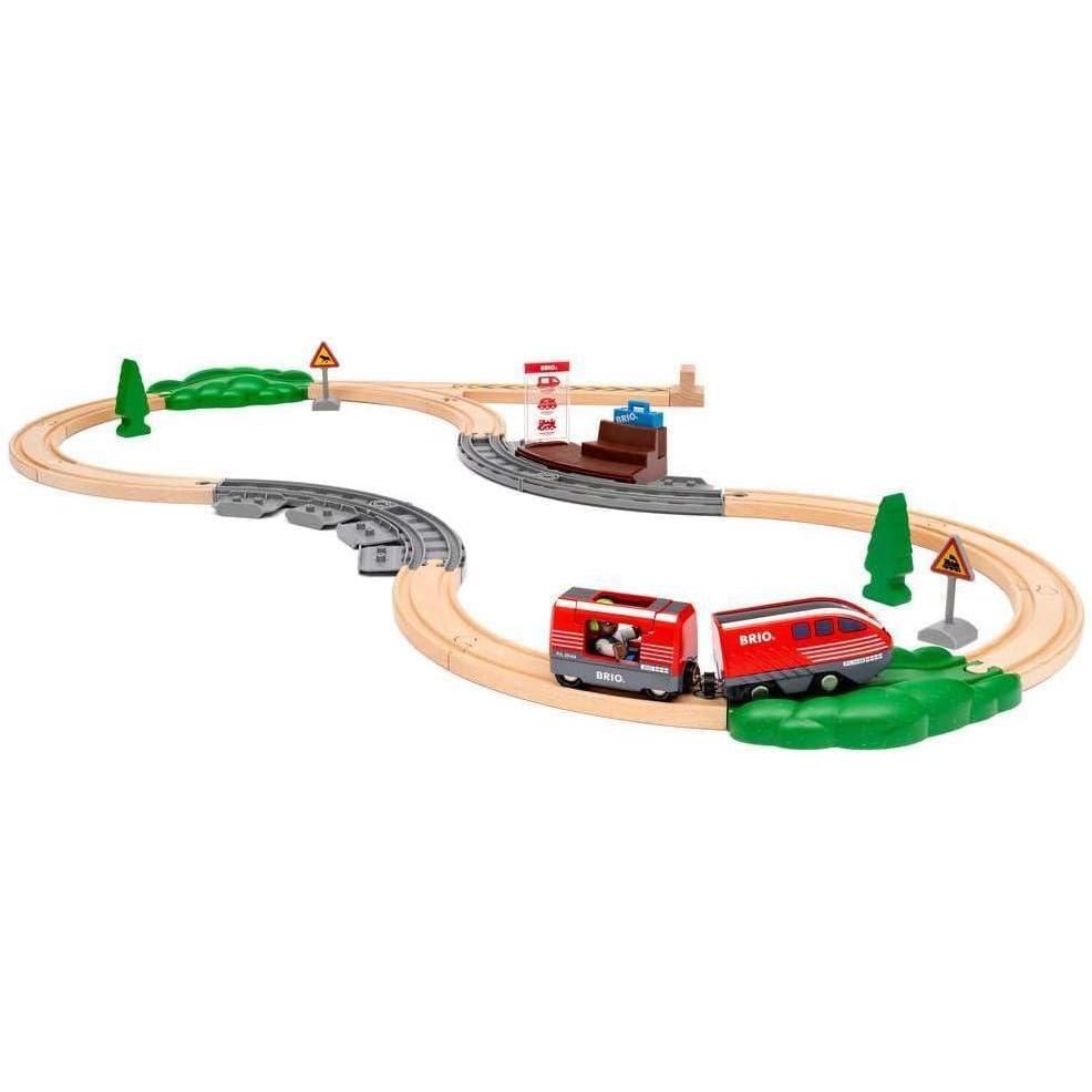 imageBRIO World 36102 Pull Back Train Set Toy Train Set for Kids Aged 3 Years Up