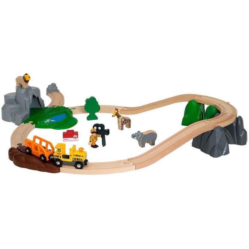 imageBRIO World 33960 Safari Adventure Set 26 Piece FSCCertified Wooden Toy Train Set for Kids Ages 3 and Up Imaginative Play Educational Compatible Railway SystemsBRIO World 33960 Safari Adventure Set 26 Piece FSCCertified Wooden Toy Train Set for Kids Ages 3 and Up Imaginative Play Educational Compatible Railway Systems