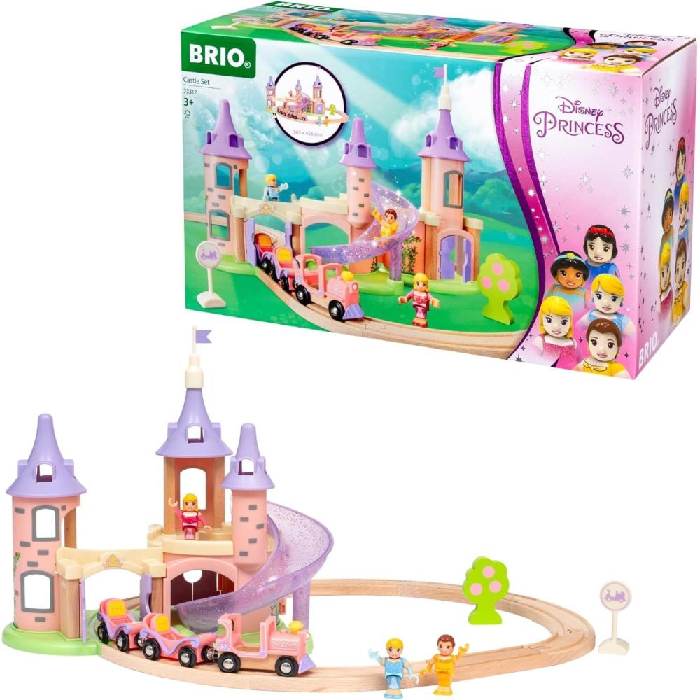 imageBRIO World Disney Princess Castle Set 18Piece FSCCertified Wood Train Set and Accessories Includes Moveable Classic Disney Princess Figurines Castle Tracks amp More Kids Ages 3 amp UpBrio Disney Princess Castle Set Enchanting Wooden Train Adventure Includes Classic Disney Princesses Compatible with All BRIO Railway Toys FSCCertified Materials Ideal for Children Aged 3