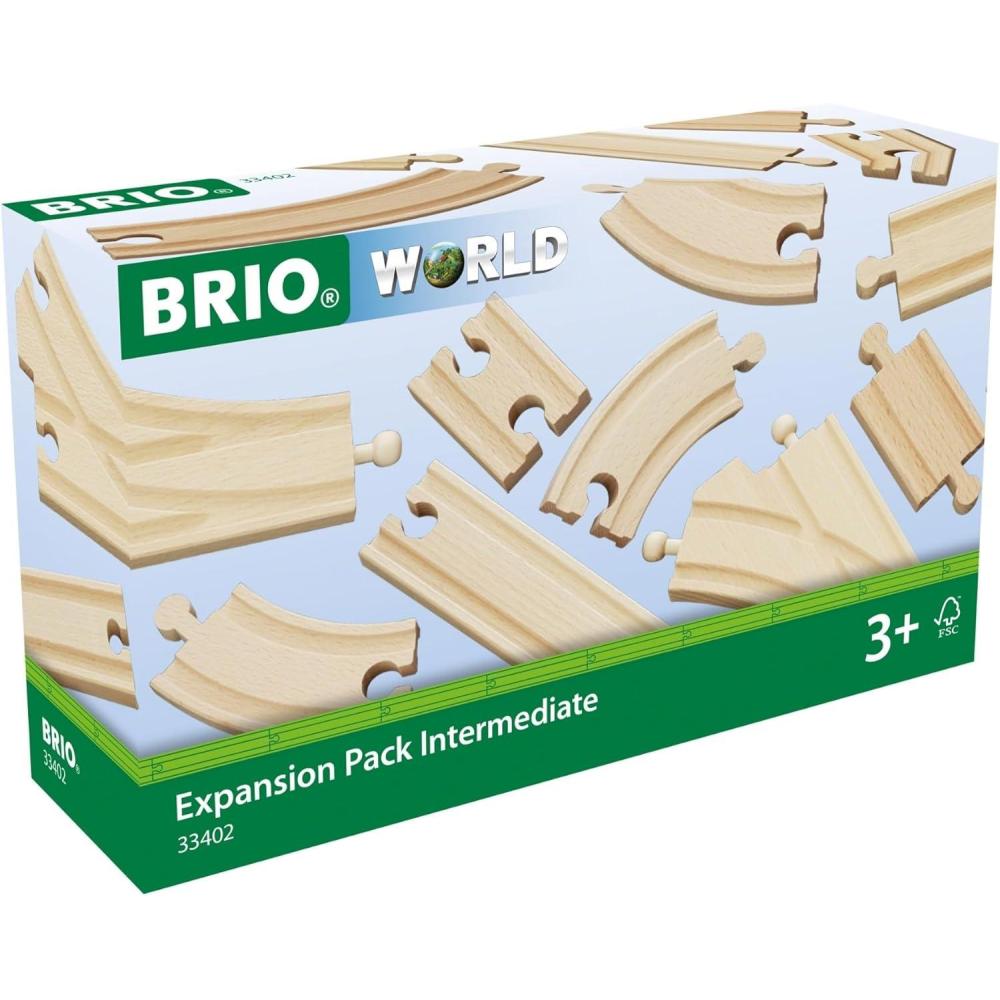 imageBRIO World Expansion Pack Intermediate Works with All BRIO Train Sets FSCcertified 16Piece Wooden Train Tracks with Switches Grow Existing Systems and Create Railway Empires Kids Ages 3 amp UpTrain Tracks