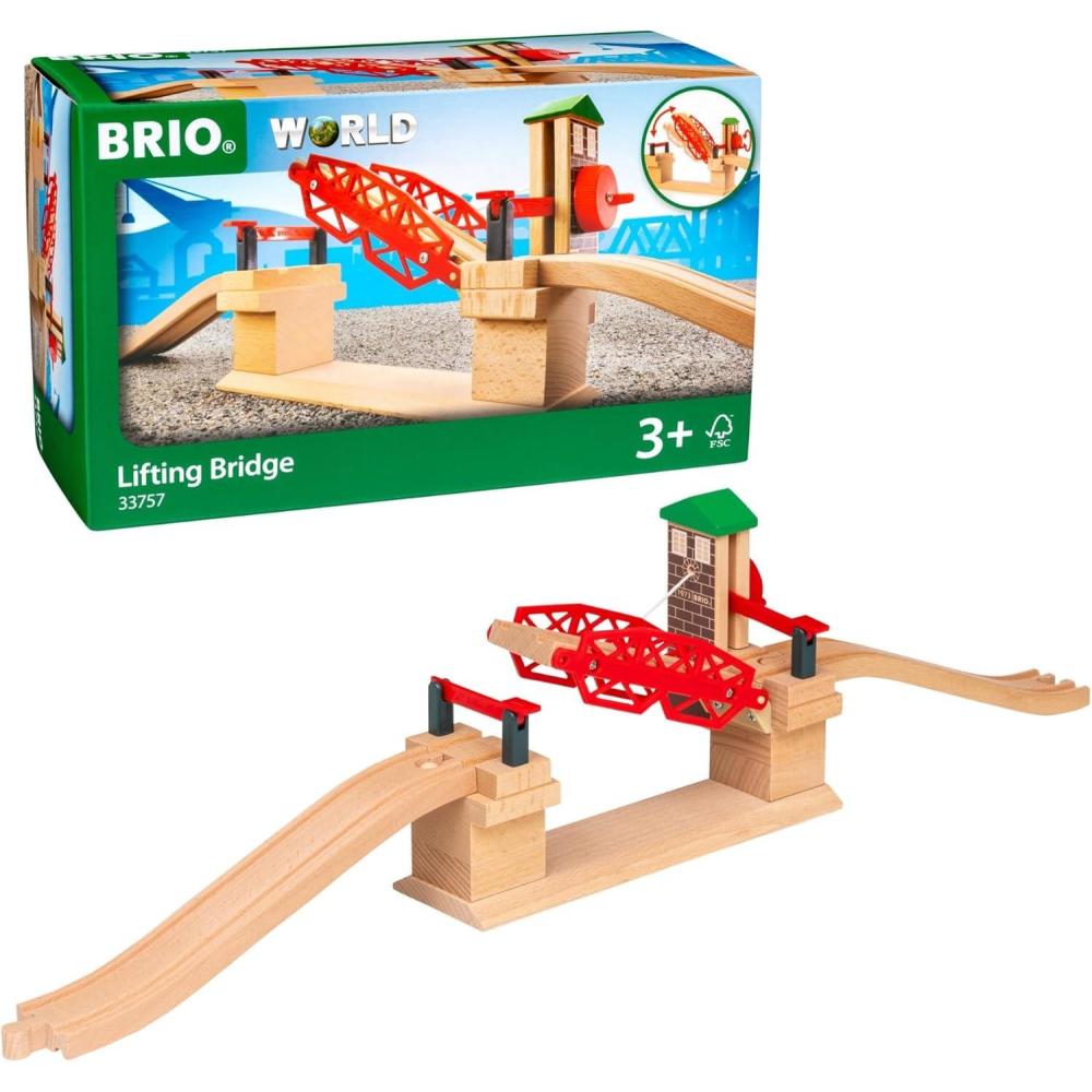 imageBRIO World Lifting Bridge Moveable Wooden Train Accessory FSCCertified Compatible with All BRIO Railway Sets Includes 1 Lift amp 2 Tracks Creative Fun amp Development Kids Ages 3 amp UpBridge