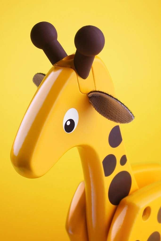 imageBRIO 30200 Infant amp Toddler Pull Along Giraffe Wood Baby Toy with Bobbing Head for Kids Ages 1 and up YellowBrown