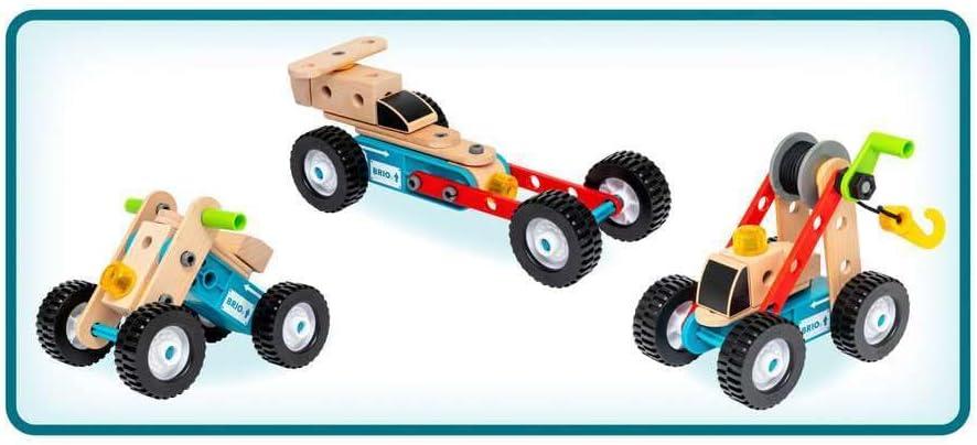 imageBRIO Builder Starter Set 34586 Comprehensive 49 Piece STEM Building Set Enhanced with Wood and Plastic Pieces Ideal Learning Toy for Kids Aged 3 and Up MESH AccreditedPullback Set