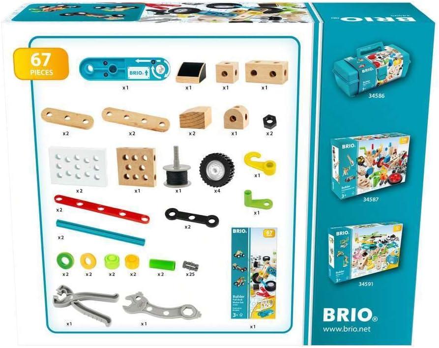 imageBRIO Builder Starter Set 34586 Comprehensive 49 Piece STEM Building Set Enhanced with Wood and Plastic Pieces Ideal Learning Toy for Kids Aged 3 and Up MESH AccreditedPullback Set