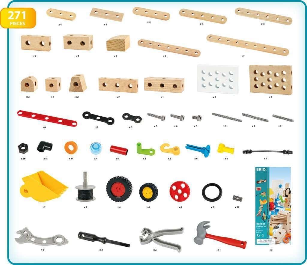 imageBRIO Builder Starter Set 34586 Comprehensive 49 Piece STEM Building Set Enhanced with Wood and Plastic Pieces Ideal Learning Toy for Kids Aged 3 and Up MESH AccreditedCreative Set
