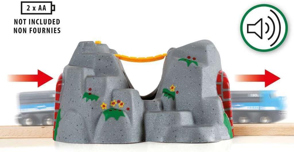 imageBRIO World 33481 Adventure Tunnel Interactive Toy Train Accessory for Kids Enhances Motor Skills Compatible with All BRIO Train Sets FSCCertified Beech Wood Ideal for Ages 3 and UpAdventure Tunnel