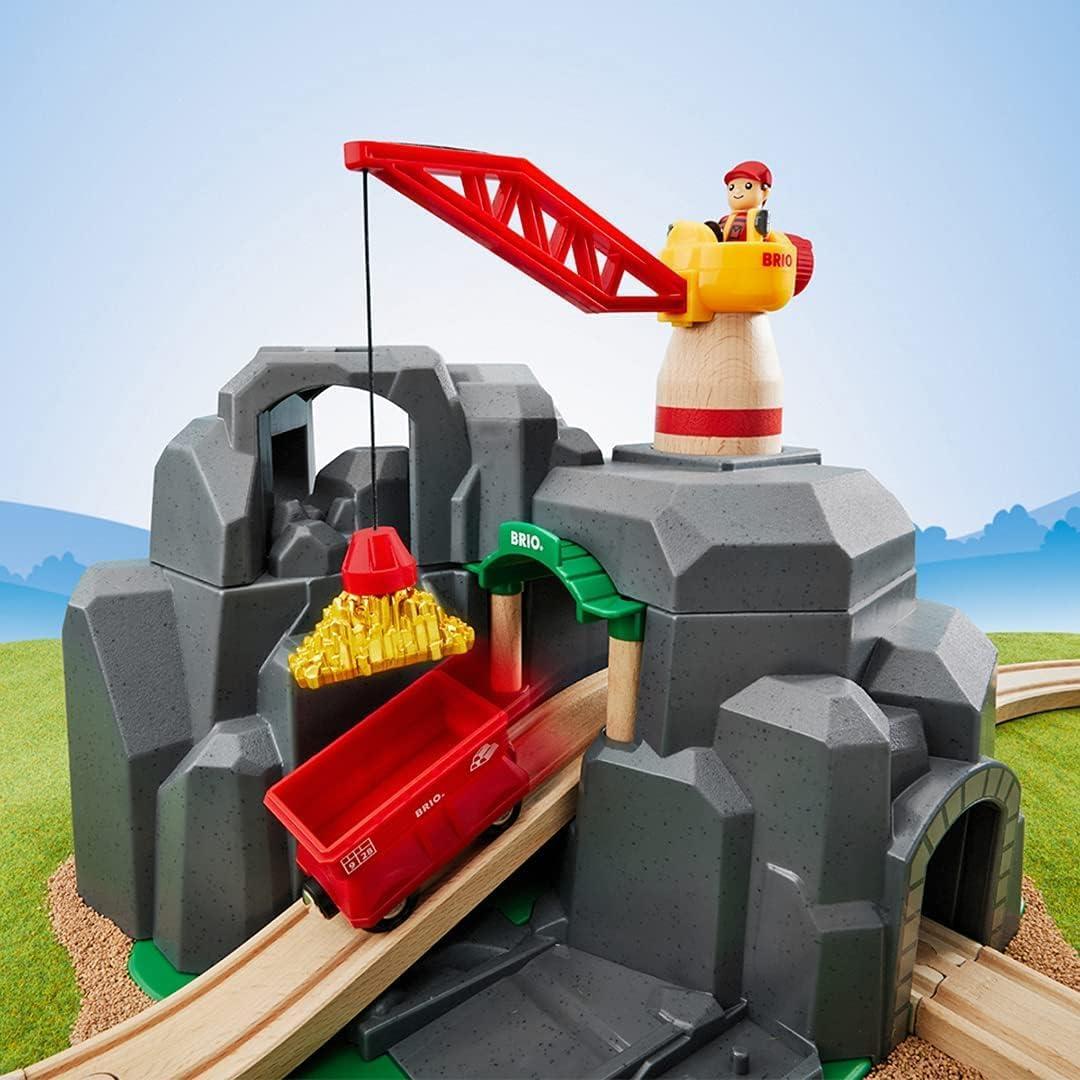 imageBRIO World 33889 Crane amp Mountain Tunnel 7 Piece Toy Train Accessory for Kids Interactive Play FSC Certified Wood Perfect for Ages 3 and UpTunnel