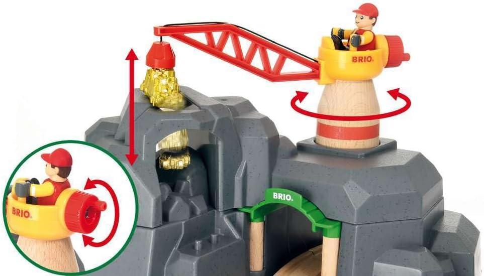 imageBRIO World 33889 Crane amp Mountain Tunnel 7 Piece Toy Train Accessory for Kids Interactive Play FSC Certified Wood Perfect for Ages 3 and UpTunnel