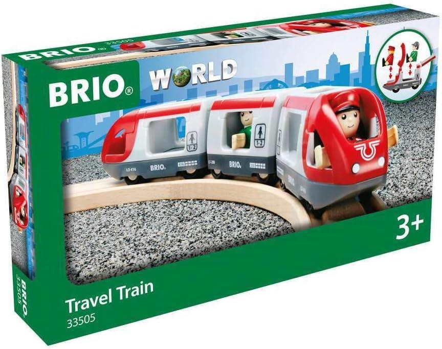 imageBRIO World 33505 Travel Train Set Premium 5 Piece Wooden Toy Set for Toddlers Ideal Birthday Compatible with All BRIO Railway Toys