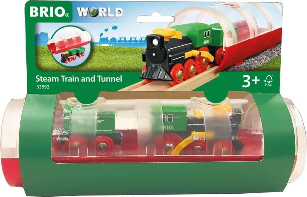 imageBRIO World 33892 Classic Steam Train amp Tunnel 3 Piece Wooden Toy Train Set Perfect for Kids Age 3 and Up FSCCertified Wood Compatible with BRIO Sets