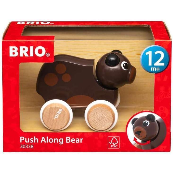 imageBRIO 30338 Push Along Bear  The Perfect Playmate for Your Toddler White