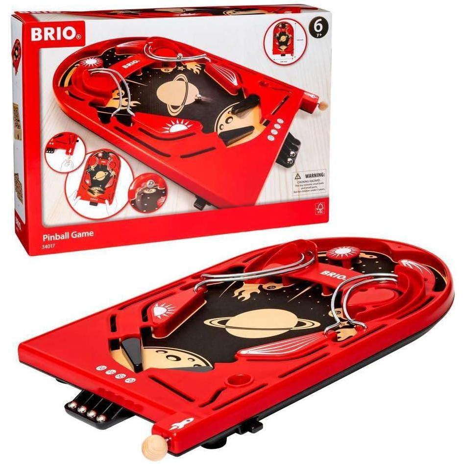 imageBRIO 34017 Pinball Game  Classic Vintage Arcade Style  Engaging Brain Game for Kids and Adults  Ideal Gift for Ages 6 and Up RedPinball Game