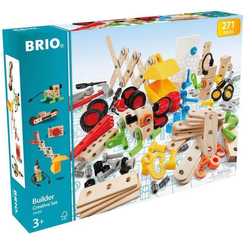imageBRIO Builder Starter Set 34586  Comprehensive 49 Piece STEM Building Set  Enhanced with Wood and Plastic Pieces  Ideal Learning Toy for Kids Aged 3 and Up  MESH AccreditedCreative Set