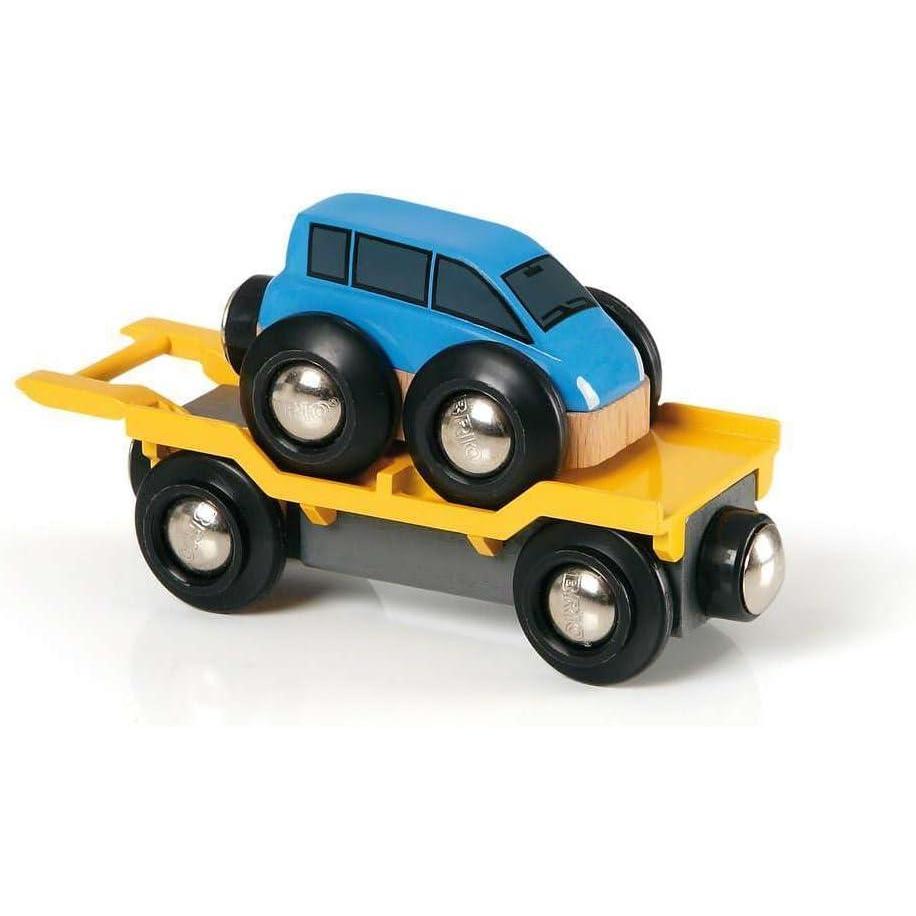imageBRIO World 33577  Car Transporter  2 Piece Wooden Toy Train Set  Childs Imagination Igniter  FSC Certified  Ideal for Kids Ages 3