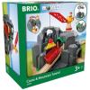 BRIO World – 33889 Crane & Mountain Tunnel | 7 Piece Toy Train Accessory for Kids | Interactive Play | FSC Certified Wood | Perfect for Ages 3 and Up(Tunnel)