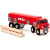 BRIO World 33657 – Lumber Truck | 6-Piece Wooden Toy Train Set | Ideal for Kids Ages 3 and Up | Made with Sustainable Wood | Magnetic Crane Compatible