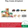BRIO World Parking Garage – 7-Piece Wooden Toy Garage with 2 Cars, 1 Transporter Wagon, and Wooden Ramp Tracks – Works with All BRIO Train Sets – FSC-Certified – Sparks Creativity & Fun – Ages 3 & Up(Parking Garage)