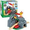 BRIO World – 33889 Crane & Mountain Tunnel | 7 Piece Toy Train Accessory for Kids | Interactive Play | FSC Certified Wood | Perfect for Ages 3 and Up(Tunnel)