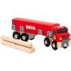 BRIO World 33657 – Lumber Truck | 6-Piece Wooden Toy Train Set | Ideal for Kids Ages 3 and Up | Made with Sustainable Wood | Magnetic Crane Compatible