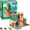 BRIO World Parking Garage – 7-Piece Wooden Toy Garage with 2 Cars, 1 Transporter Wagon, and Wooden Ramp Tracks – Works with All BRIO Train Sets – FSC-Certified – Sparks Creativity & Fun – Ages 3 & Up(Parking Garage)