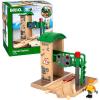BRIO World Signal Station Set – 2-Piece Wooden Train Track Toy with Interactive Red Light and Figurine – FSC Certified – Compatible with All BRIO Railway Train Toys – Kids Ages 3 & Up(Station)
