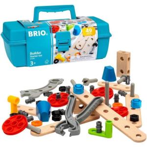 BRIO Builder Starter Set 34586 – Comprehensive 49 Piece STEM Building Set – Enhanced with Wood and Plastic Pieces – Ideal Learning Toy for Kids Aged 3 and Up – MESH Accredited(Starter Set)