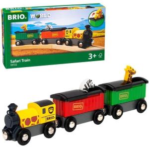 BRIO World – 33722 Safari Train | Interactive Toy Train Set for Kids Age 3 and Up | Environmentally Conscious | Engine and Animal Wagons Included(Safari Train)