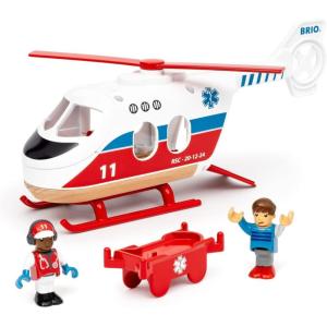 BRIO World 36022 Rescue Helicopter – Kid’s Train Set Accessory | Interactive Roleplay Toy | Enhances Motor Skills | FSC-Certified Beech Wood Construction