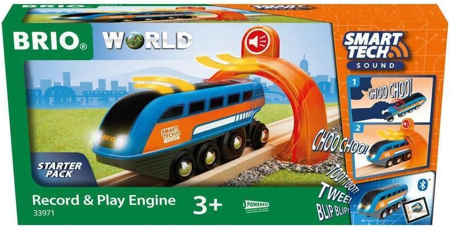 imageBRIO 33971 Smart Tech Sound Record amp Play Engine Interactive Wooden Toy Train for Kids Perfect for Age 3 and Up Enhances Motor Skills