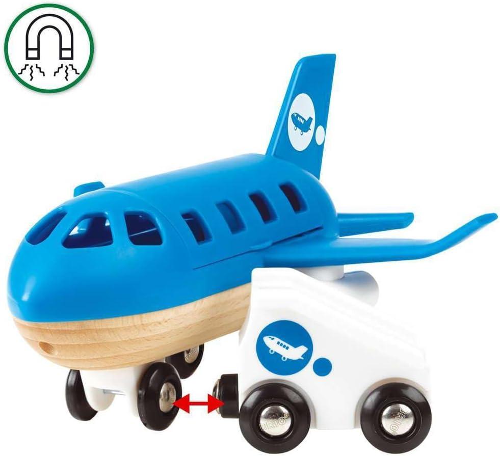 imageBRIO World 33306 Airplane Stimulating Wooden Toy Plane Set Enhances Creativity and Logical Thinking Compatible with BRIO Railway Toys for Kids Aged 3