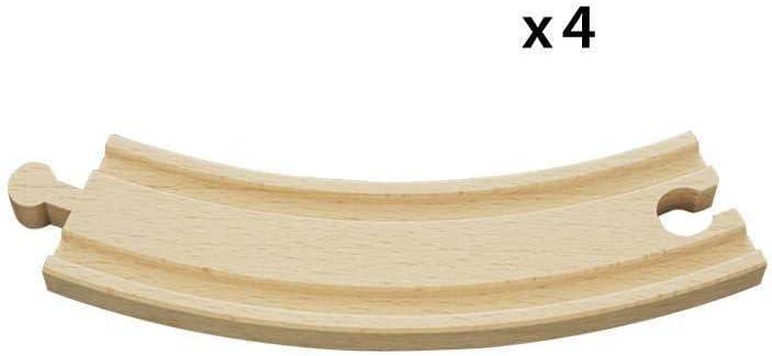 imageBRIO World 33342 Large Curved Wooden Tracks 4Piece Toy Train Set Extension Compatible with All BRIO Railway Toys Safety Tested and Approved Ideal for Kids Ages 3 and Up