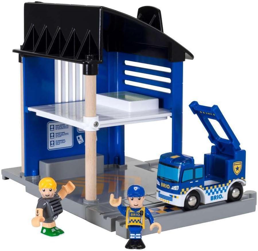 imageBrio World 33813 Police Station Interactive Toy Set for Kids Enhances Creativity amp Imagination Features Light amp Sound Effects Compatible with Brio Railway Perfect for Ages 3 and Up