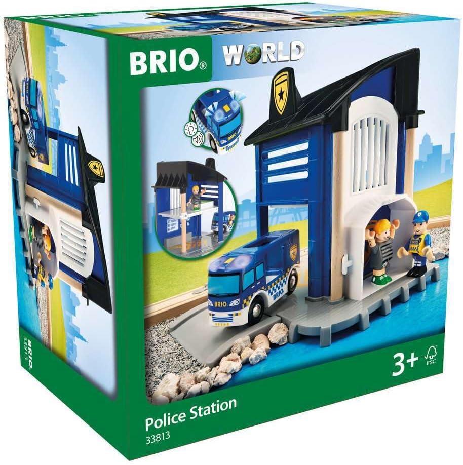 imageBrio World 33813 Police Station Interactive Toy Set for Kids Enhances Creativity amp Imagination Features Light amp Sound Effects Compatible with Brio Railway Perfect for Ages 3 and Up