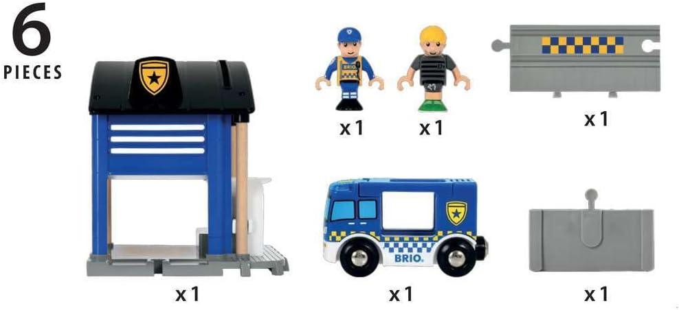 imageBrio World 33813 Police Station Interactive Toy Set for Kids Enhances Creativity amp Imagination Features Light amp Sound Effects Compatible with Brio Railway Perfect for Ages 3 and Up