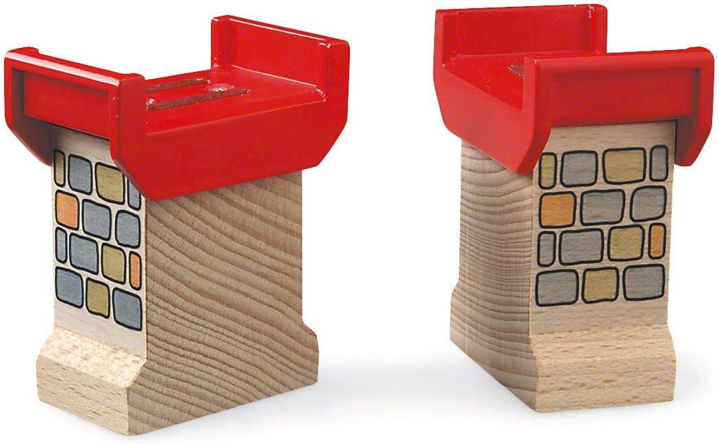 imageBrio World 33254 Super Supports 2 Piece Wooden Railway Set Enhances Creativity Compatible with All Brio Train Sets Sustainability Certified Perfect for Kids Ages 3 and Up