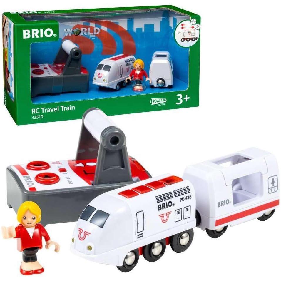 imageBRIO Remote Control Travel Train  Kids Toy with Light and Sound Features  Battery Operated  Compatible with Wooden Railway Tracks  Perfect for Toddlers Age 3