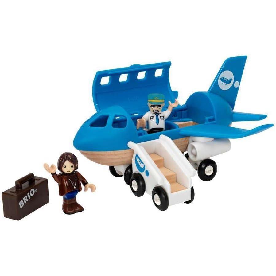 imageBRIO World 33306 Airplane Stimulating Wooden Toy Plane Set Enhances Creativity and Logical Thinking Compatible with BRIO Railway Toys for Kids Aged 3