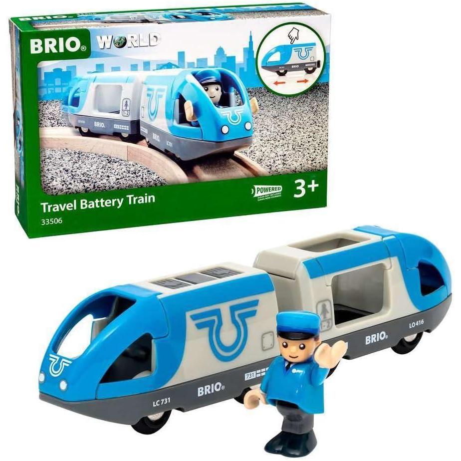 imageBRIO World 33506 Travel Battery Train 3Piece BatteryOperated Toy Train Set Ideal for Kids Ages 3 and Up Compatible with All BRIO Train Sets